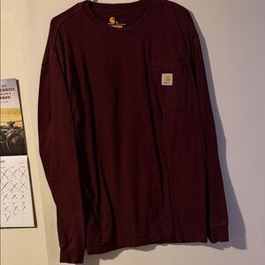 Carhartt Burgundy Long Sleeve Tee